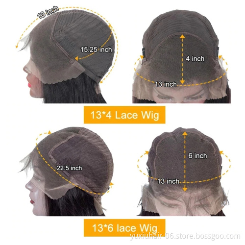 Wholesale 13 by 6 Brazilian Human Lace Front Wigs Silky Straight Pre Plucked Transparent Lace Frontal Wig for Black women